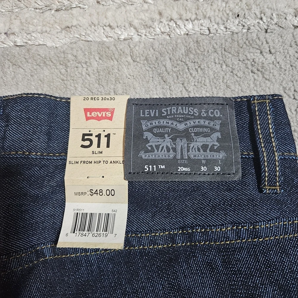 Levi's 511 Slim Fit Dark Blue Jeans - Picture 3 of 5